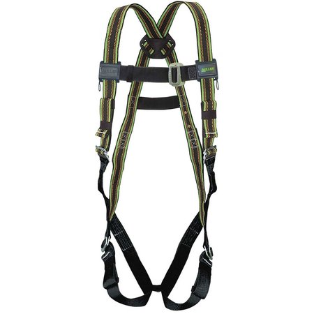 HONEYWELL MILLER DuraFlex 650 Series Full-Body Stretchable Harness with Mating Buckle Legs Straps, Universal, Green E650/UGN